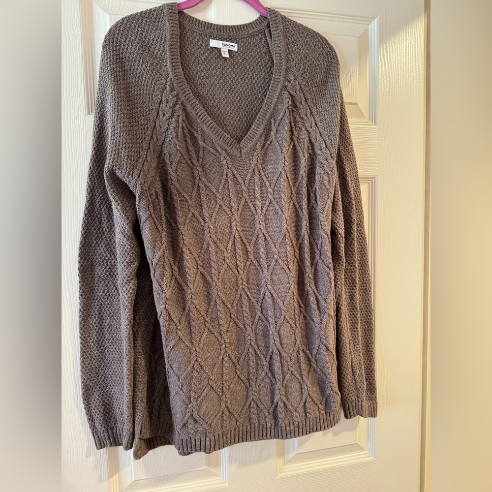 V-Neck Cable Knit sweater